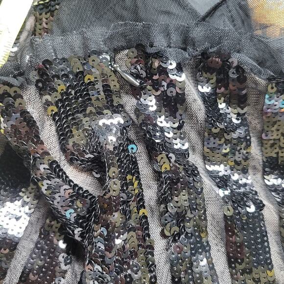 BCBGMaxazaria Black Sequence Mini Dress Size 8 Eras Tour Style - Picture 5 of 10